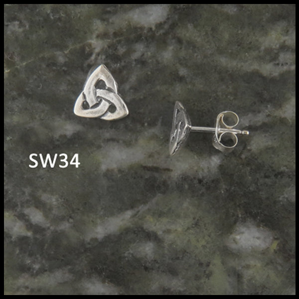 Triquetra Post Earrings in Silver