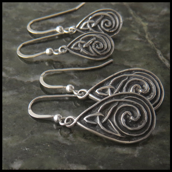 Celtic Earrings in Sterling Silver inspired by Irish & Scottish heritage.