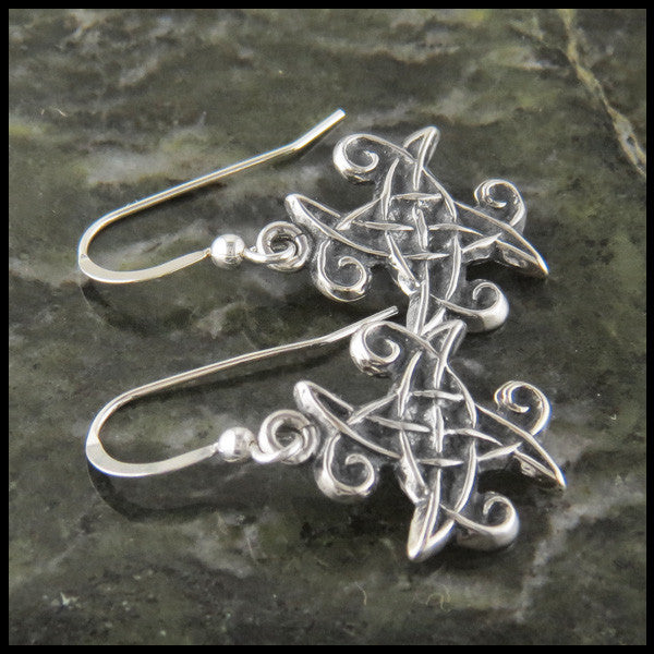 Unique Spiral Celtic Earrings in  Silver
