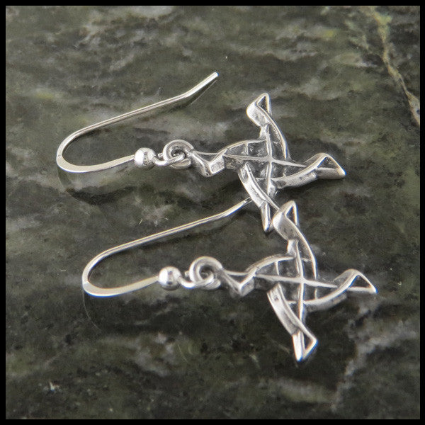 Unique St. Brigid Celtic Knot Earrings in Sterling Silver