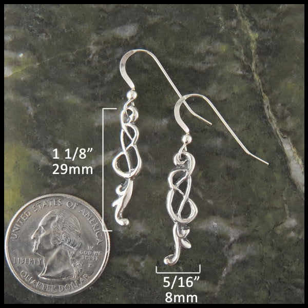 Celtic Filigree knot earrings in  Silver