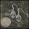 Irish Claddagh and Shamrock Drop Earrings in Sterling Silver