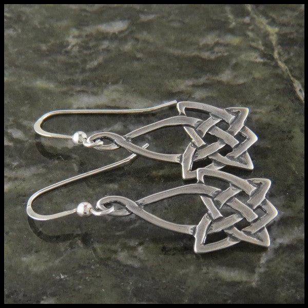 Celtic Knot drop earrings in Sterling Silver