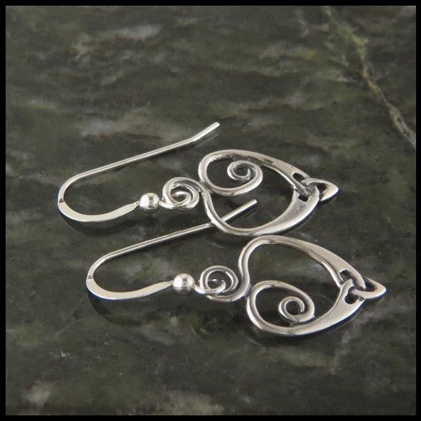 Celtic Heart and Triquetra Pendant and Earring Set in Sterling Silver