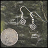 Joesphine's Knot earrings set in Sterling Silver measure 1/2" by 3/8"
