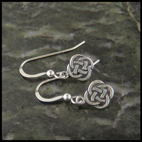 Dainty Josephine's Knot, Lover's Knot, Celtic Earrings in Sterling Silver