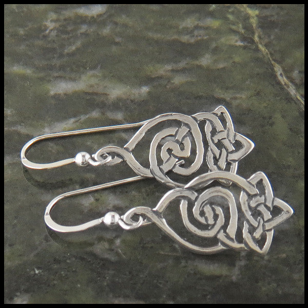 Corryvrecken Celtic Drop earrings in Sterling Silver