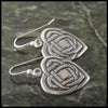 Large Heart drop Celtic Earrings in Silver