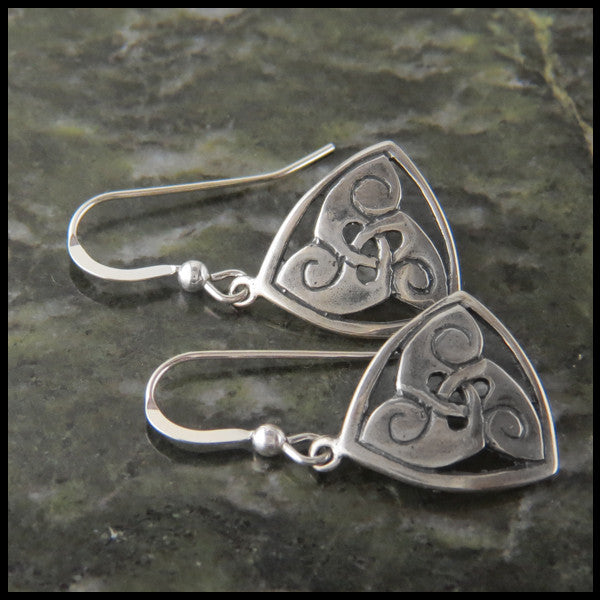 Triskele Drop earrings in Sterling Silver