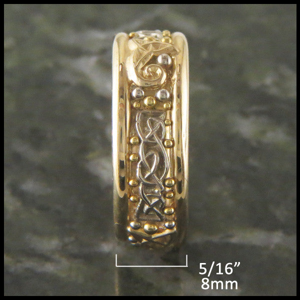 Two Tone Celtic Knot Custom Band Ring