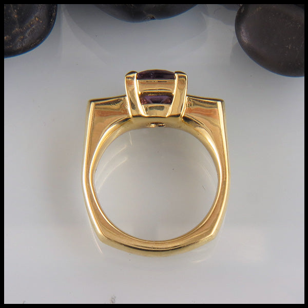 Profile view of Purple Spinel ring