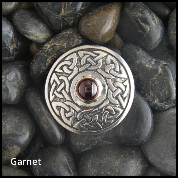 Wheel of Life Sterling Silver brooch with gemstones