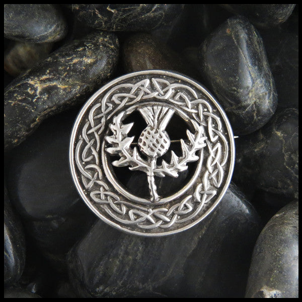 Scottish Thistle Brooch in Sterling Silver