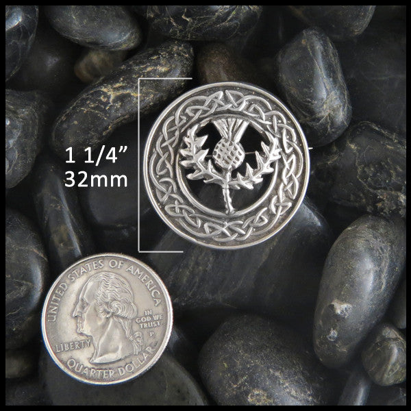 Scottish Thistle Brooch in Sterling Silver