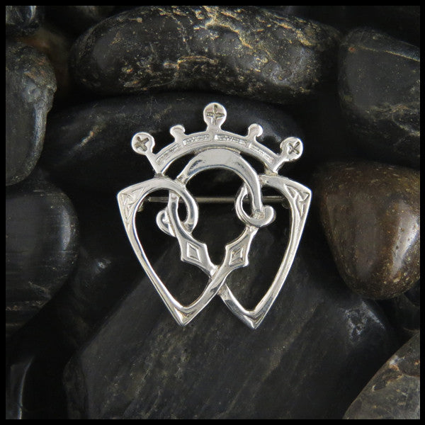 Small Scottish Luckenbooth brooch in Sterling Silver