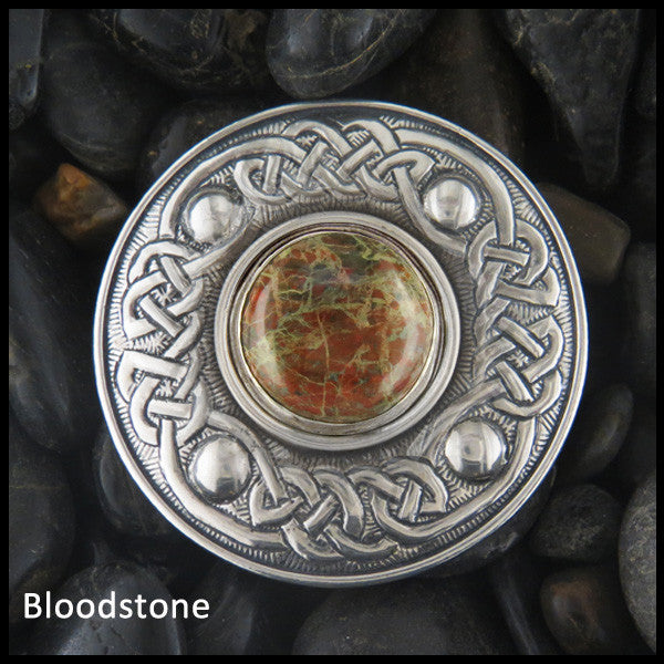 Sterling Silver brooch with Bloodstone