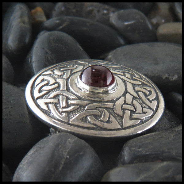 Wheel of Life Sterling Silver brooch with gemstones