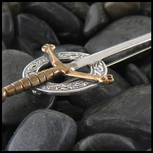 Sword Kilt Pin in Bronze and Sterling Silver, Sterling Silver, Bronze, Sword Kilt Pin, JM2, John McHenry,  Hilt