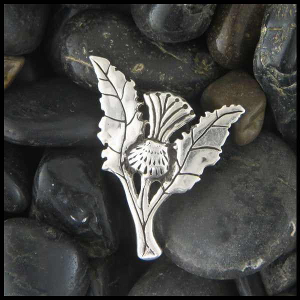 Scottish Thistle brooch in Sterling Silver