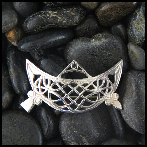 Pictish Brooch featuring Crescent and V-Rod Brooch in Sterling Silver.