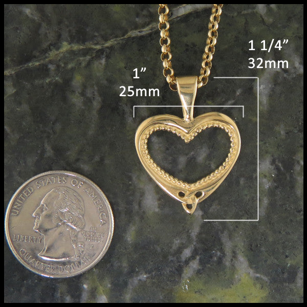 9ct yellow gold heart pendant, gold-coloured, Elements Gold | La Redoute