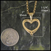 Ornate Celtic heart pendant in 14K Yellow, Rose and White Gold measures 1" by 11/4"