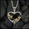 Daisy's Heart pendant in Sterling Silver and Gold