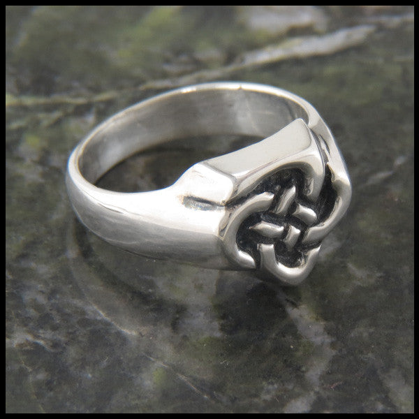 Men's Father's Knot Celtic Band Ring in Sterling Silver