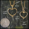 Large pendant measure 1" by 1 1/4" and small pendant measures 7/8" by 3/4"