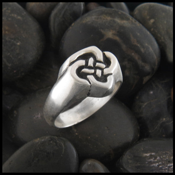 Men's Father's Knot Celtic Band Ring in Sterling Silver