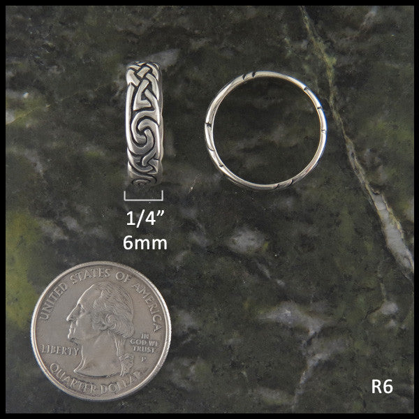 Spiral Knot Celtic Ring Band in Sterling Silver