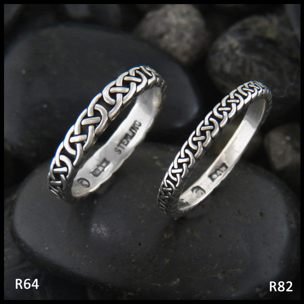 Narrow Josephine's Knot, Lover's Knot Stacking Bands in Sterling Silver