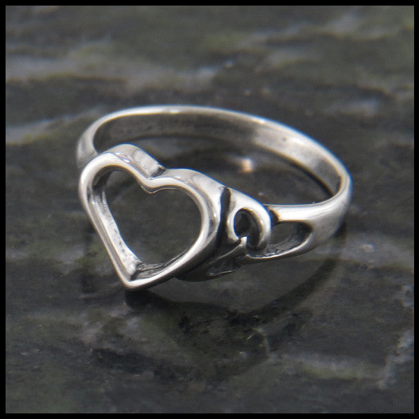 Celtic Trinity Knot Heart Ring in Sterling Silver