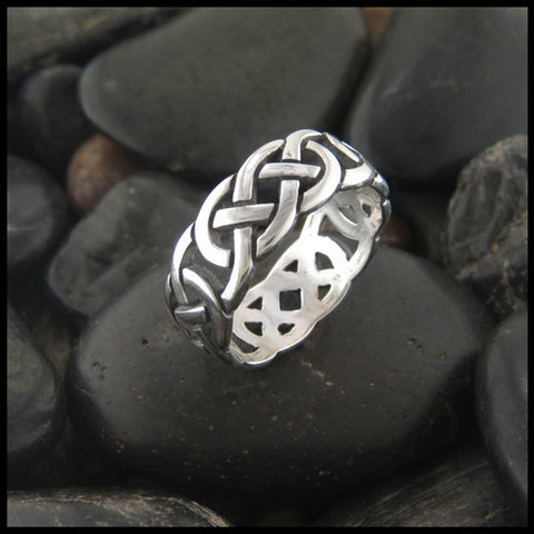 Open Josephine's Knot, Lover's Knot Celtic Ring Band in Sterling Silver