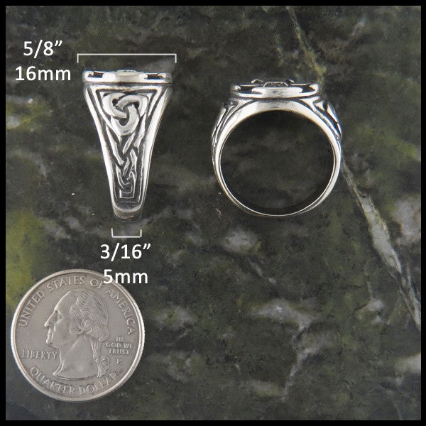 Large Men's Celtic Cross Ring in Sterling Silver