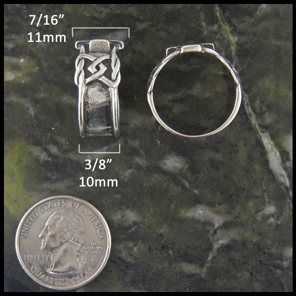 Wide Men's Celtic Cross Ring in Sterling Silver