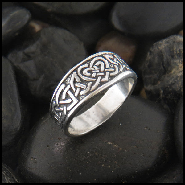 Handcrafted Heart Knot Tapered Ring in Sterling Silver by Walker Metalsmiths