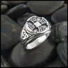 Large Men's Celtic Cross Ring in Sterling Silver