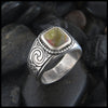 Men's Celtic Knot Ring with Stones in Sterling Silver