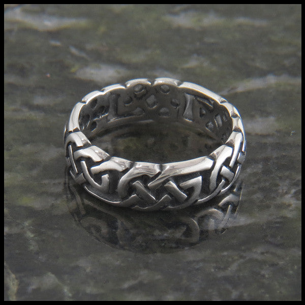 Celtic Knot Ring Band in Sterling Silver designed by Walker Metalsmiths 