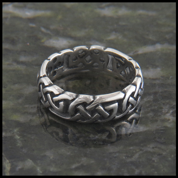 Celtic Knot Ring Band in Sterling Silver designed by Walker Metalsmiths 