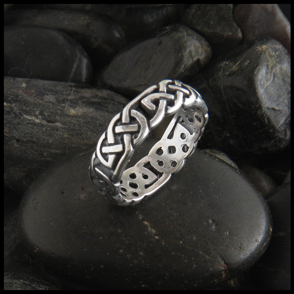 Open Celtic Knot Ring Band in Sterling Silver by Walker Metalsmiths 