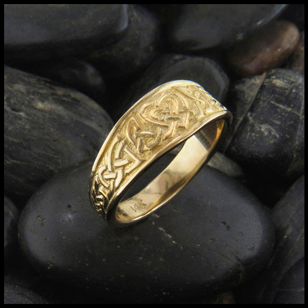 Heart Knot Tapered Ring in 14K Gold handcrafted by Walker Metalsmiths