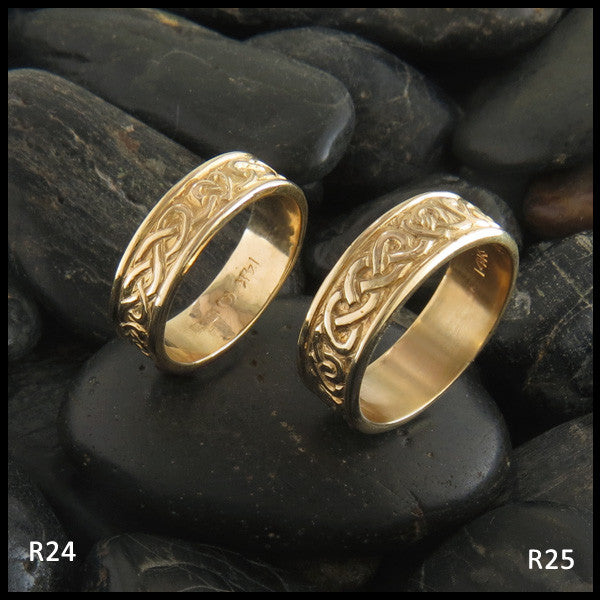 Celtic Heart Knot Wedding Band Ring in 14K Gold