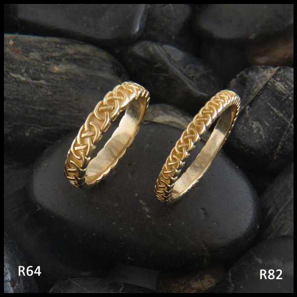 Narrow Josephine's Knot, Lover's Knot Stacking Bands in 14K Gold