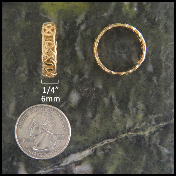 Open Celtic Knot Ring Band in 14K Gold