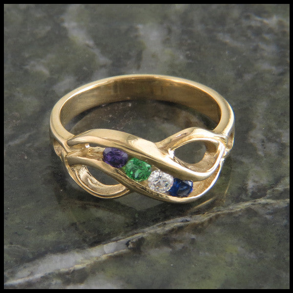 Mother's Ring Infinity Knot in 14K Gold