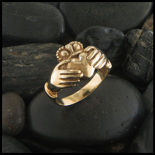 Irish Claddagh Ring in 14K Gold handcrafted by Walker Metalsmiths