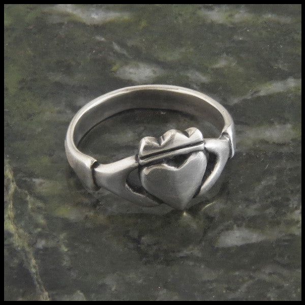 Simple Celtic Claddagh Ring in Sterling Silver