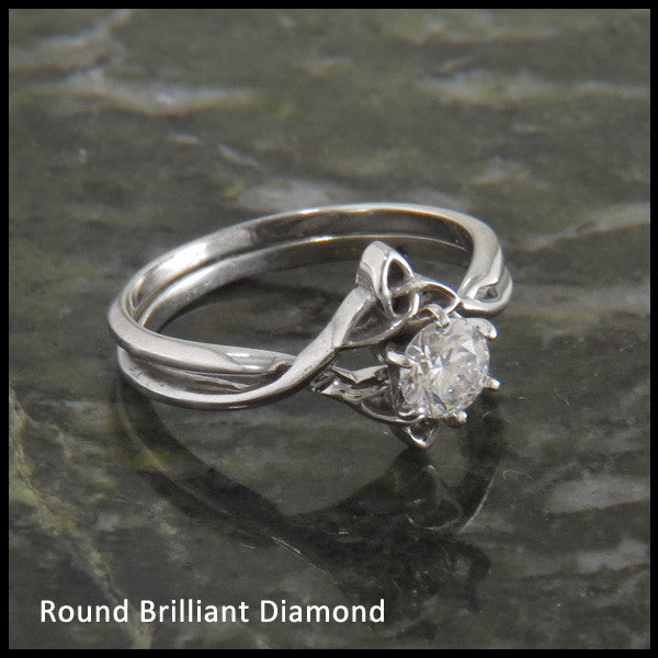 14K White Gold Round Diamond Engagement Ring and Wedding Band Set 1.75ct  001232